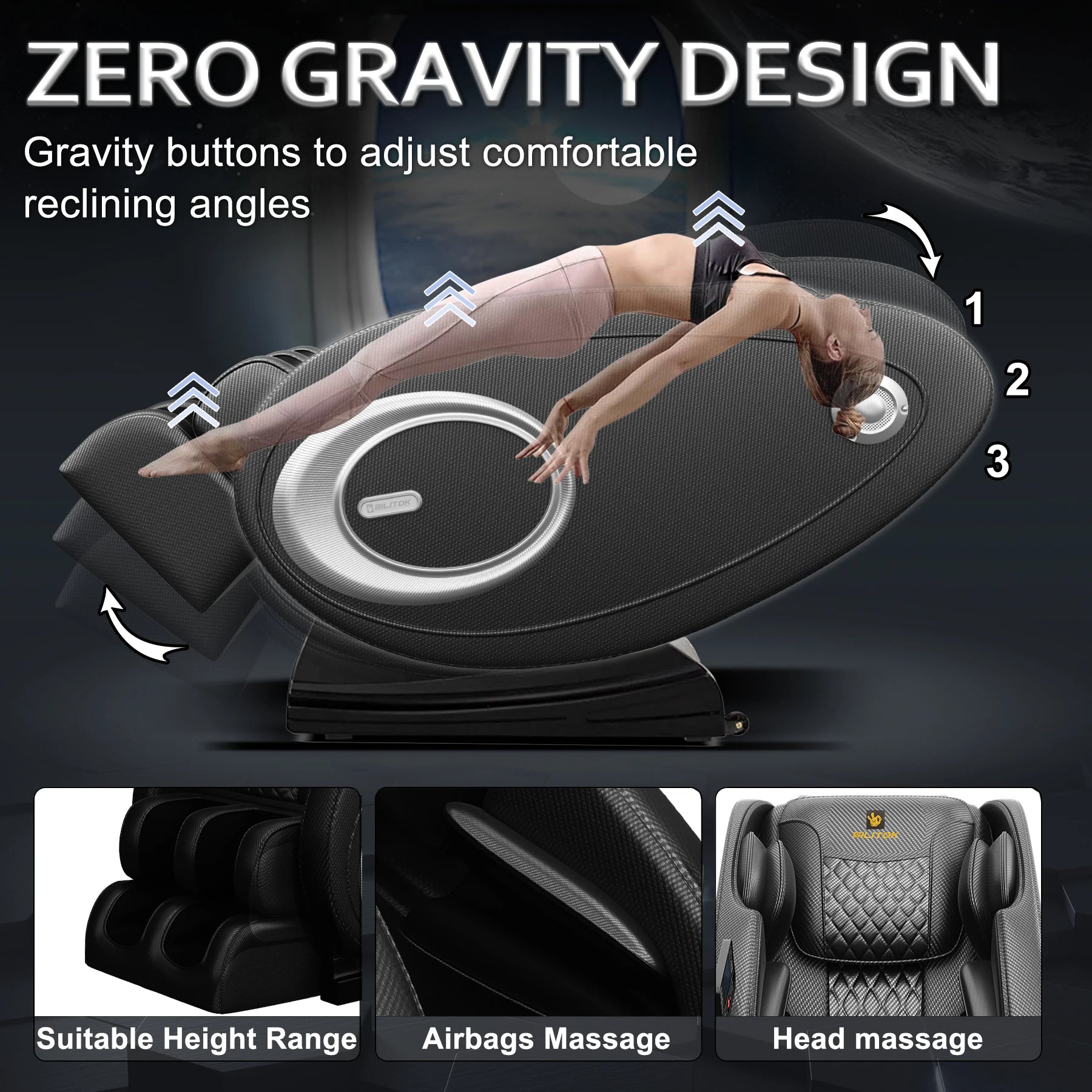 Massage Chair with Heating, Zero Gravity Recline, Bluetooth Speakers, Airbags, and Foot Roller