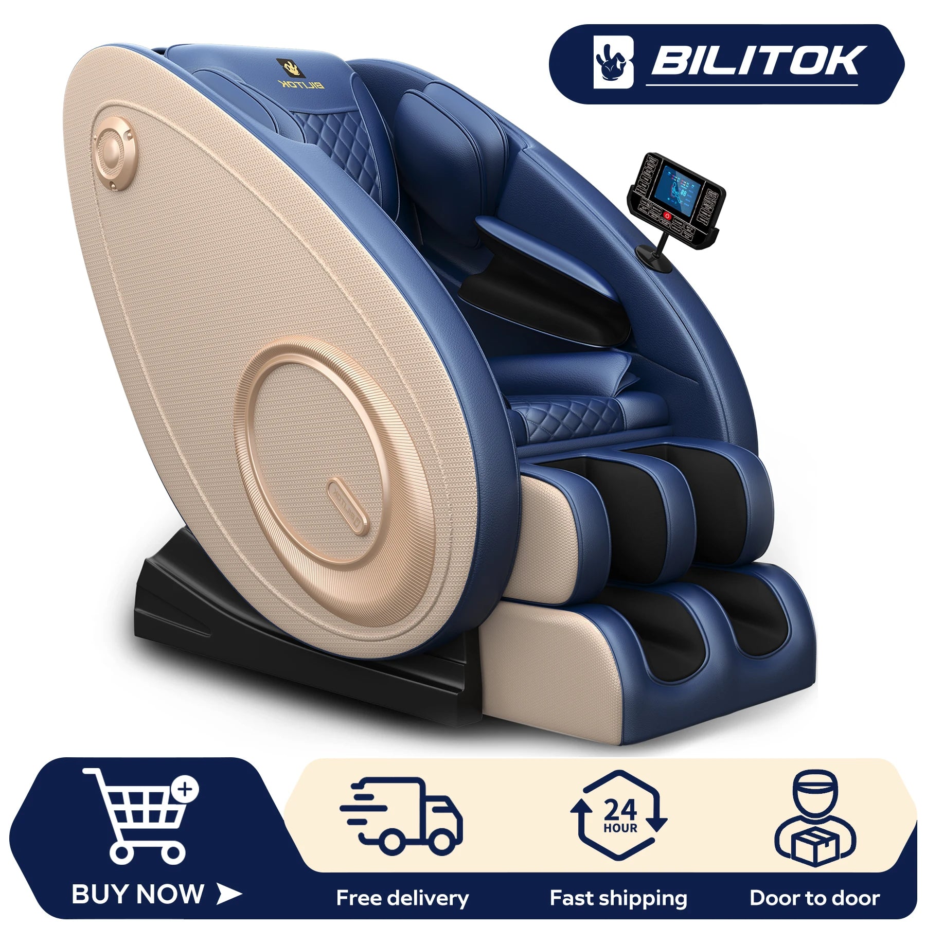 Massage Chair with Heating, Zero Gravity Recline, Bluetooth Speakers, Airbags, and Foot Roller