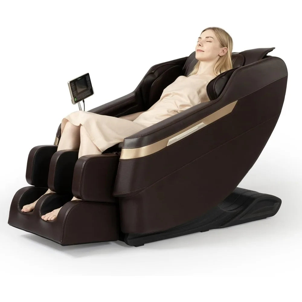 Full body massage chair, zero gravity acupressure massage lounge chair with lower back and calf heating function, LCD screen