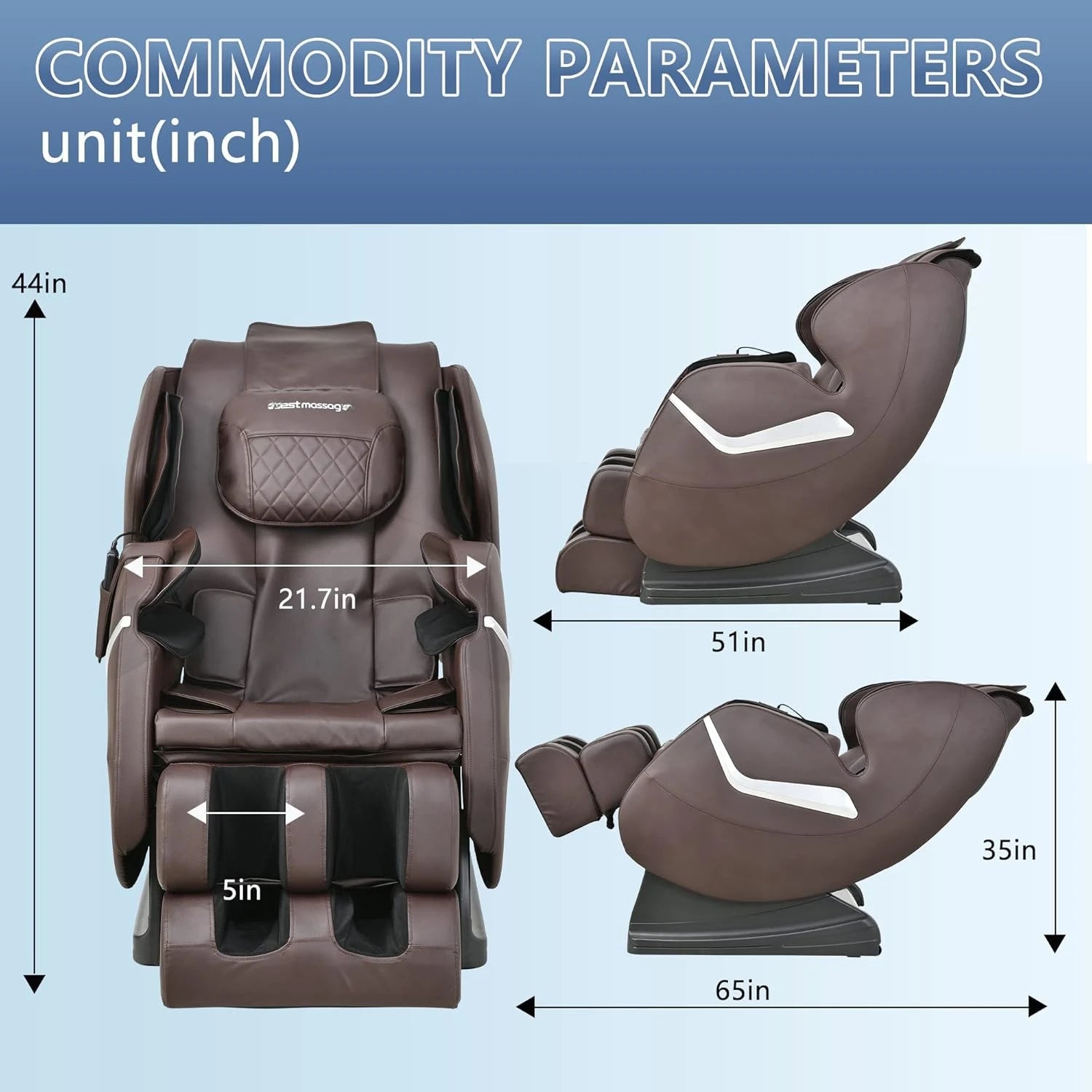 Full Body Electric Shiatsu Massage Chair with Heat & Foot Rollers