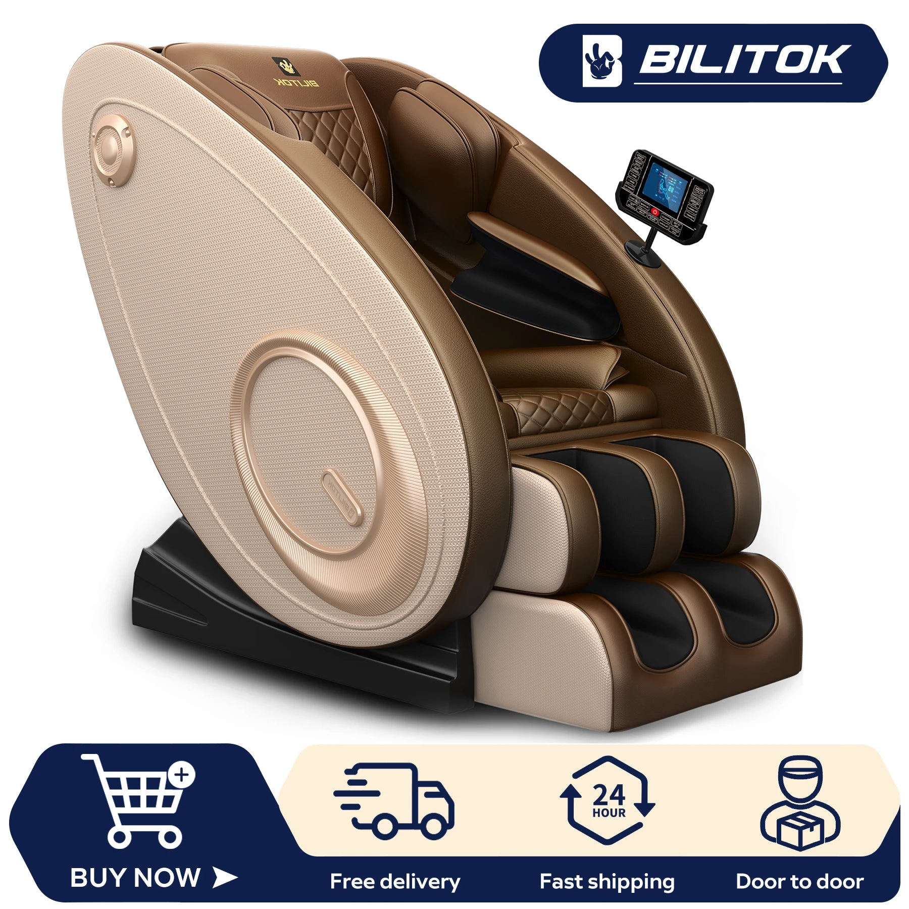 Massage Chair with Heating, Zero Gravity Recline, Bluetooth Speakers, Airbags, and Foot Roller